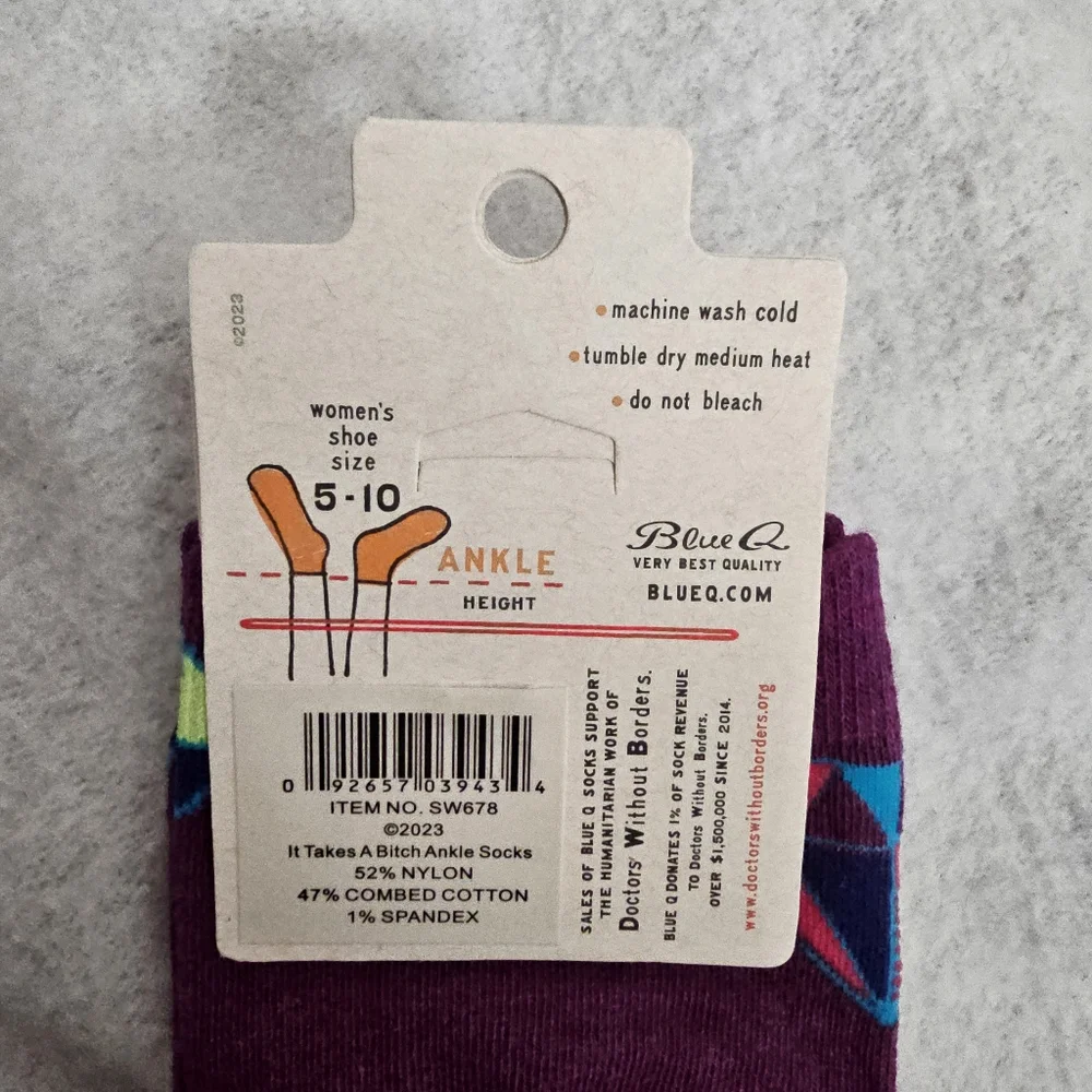Blue Q It Takes A B**ch Diamond Women's Novelty Ankle Socks